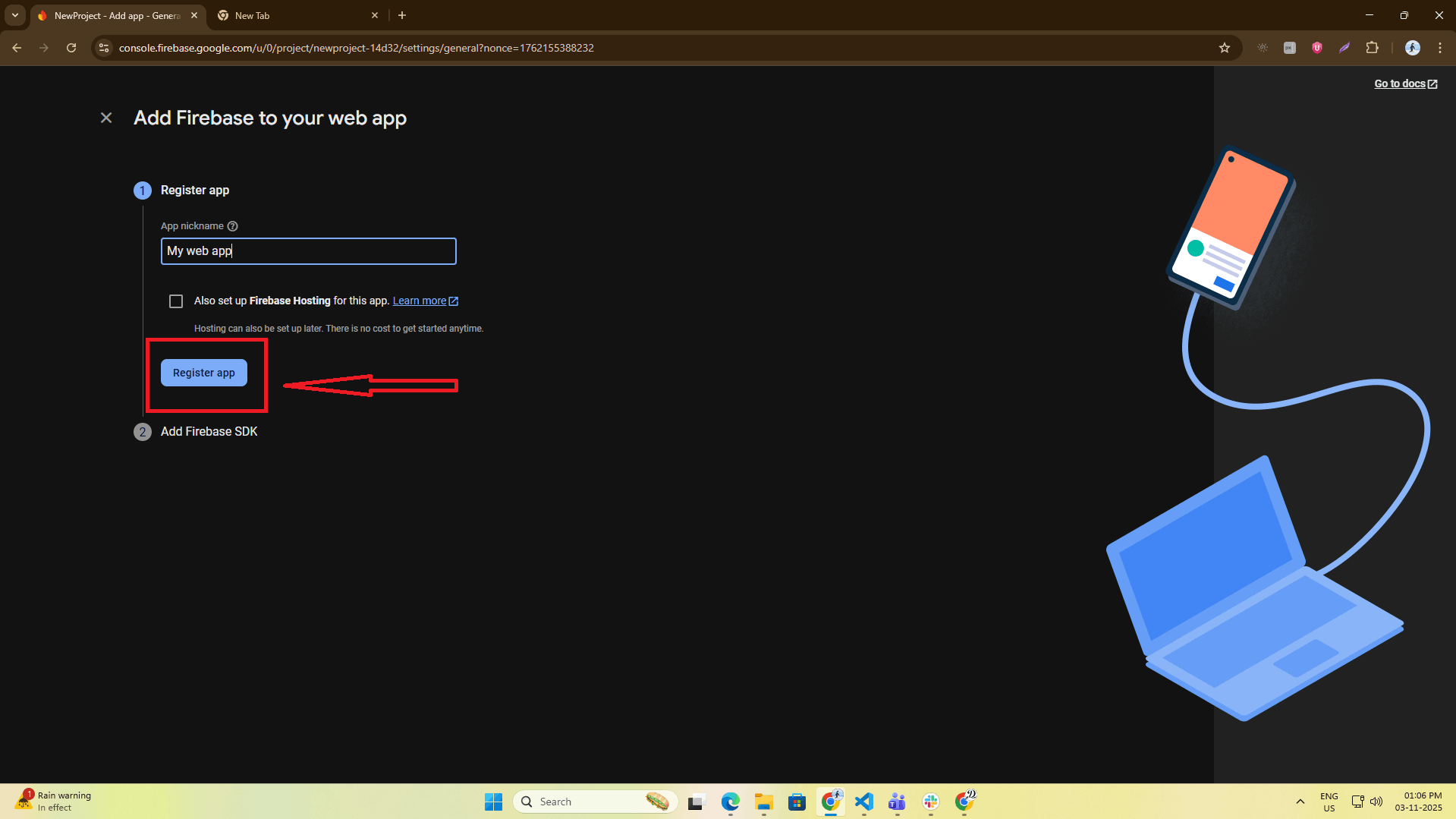 Register the Web App